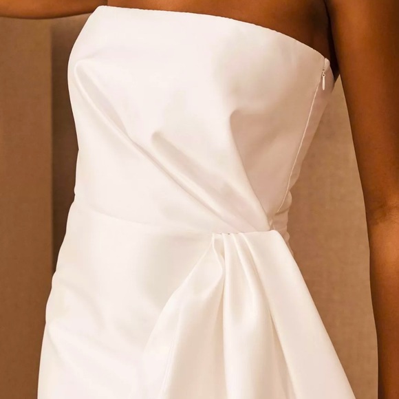 New Sachin & Babi BHLDN Verdance 2 | XS White Strapless Bow Front Wedding Mini - Picture 2 of 10